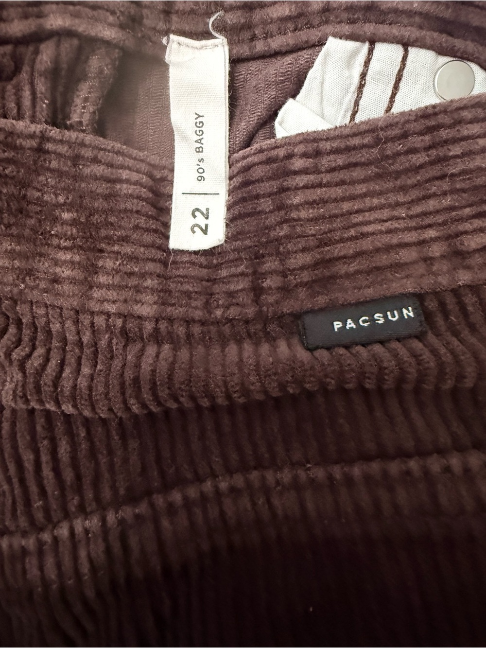 PacSun 90’s Baggy Brown Corduroy Wide Leg Pants Size 22